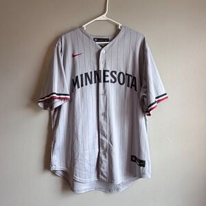 Nike Minnesota Twins Baseball Jersey MLB pinstripe streetwear L